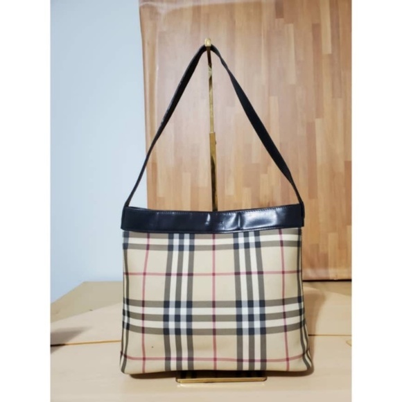 Authentic BURBERRY Nova Check Canvas Shoulder Bag Black - Picture 10 of 10